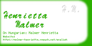 henrietta malmer business card